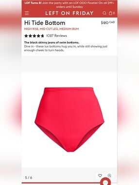Left On Friday Hi Tide Bikini Bottom Size M